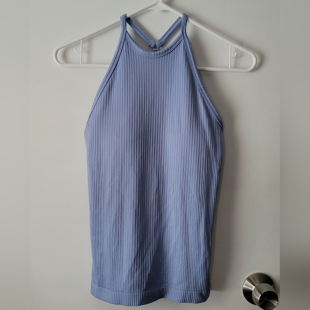 90 Degrees Blue Ribbed Calista Tank Top